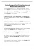 Airline Transport Pilot Written Questions and Answers Solved Accurately
