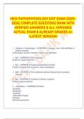 HESI PATHOPHYSIOLOGY EXIT EXAM &lpar;2025- 2026&rpar; COMPLETE QUESTIONS BANK WITH VERIFIED ANSWERS &vert;&vert; ALL VERSIONS  ACTUAL EXAM &vert;&vert; ALREADY GRADED A&plus;  <LATEST VERSION>