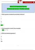 WGU C173 Final Exam Practice 2025 Questions and Answers Latest 2025&sol;2026 COMPLETE FREQUENTLY MOST TESTED QUESTIONS WITH COMPLETE SOLUTION &sol;GET IT 100&percnt; ACCURATE&excl;&lpar;Graded A&plus;&rpar;