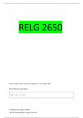 RELG 2650 FINAL EXAM QUESTIONS WITH 100&percnt; CORRECT ANSWERS