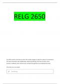 RELG 2650 FINAL EXAM QUESTIONS WITH 100&percnt; CORRECT ANSWERS