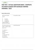 CRIS TEST &sol; ACTUAL QUESTIONS BANK &sol; COMPLETE ACCURATE QUIZZES WITH DETAILED VERIFIED ANSWERS &sol; 2025