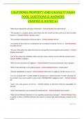 CALIFORNIA PROPERTY AND CASUALTY EXAM POOL QUESTIONS & ANSWERS VERIFIED & RATED A&plus;