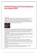 AP World History Unit 5 Exam Questions and Answers 2025&period;