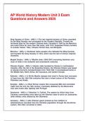 AP World History Modern Unit 3 Exam Questions and Answers 2025