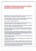 AP Modern World History Units 1-4 Exam Questions and Answers 2025&period;