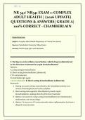 NR 341 Exam 1 &ndash; Complex Adult Health &lpar;2026 Update&rpar; &vert; Verified Questions & Correct Answers &ndash; Chamberlain College of Nursing