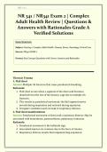 NR 341 &sol; NR341 Exam 2 Chamberlain  2026&sol;2027 &vert; Complex Adult Health Review &vert; Questions & Answers with Rationales &vert; Grade A &vert; Verified Solutions