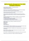 EMD-Q Quality Management Test With Complete Solutions