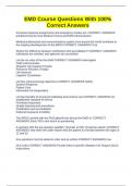 EMD Course Questions With 100&percnt; Correct Answers