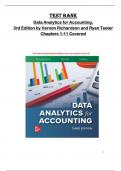 Test Bank  for Data Analytics for Accounting&comma;  3rd Edition by Vernon Richardson and Ryan Teeter  Chapters 1-11 Covered 
