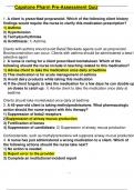 Capstone Pharm Pre-Assessment Quiz 2025