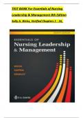 TEST BANK FOR ESSENTIALS OF NURSING LEADERSHIP AND MANAGEMENT&comma; 7TH EDITION