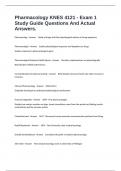 Pharmacology KNES 4121 - Exam 1 Study Guide Questions And Actual Answers&period;