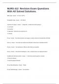 NURS 412  Revision Exam Questions With All Solved Solutions&period;