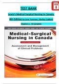 TEST BANK For Lewis's Medical Surgical Nursing in Canada&comma; 4th Edition by Jane Tyerman&comma; Shelley Cobbett&comma; Verified Chapters 1 - 72&comma; Complete Newest Version