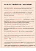 CCMP Test Questions With Correct Answers