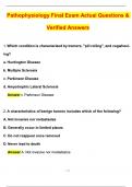 Rasmussen Pathophysiology Final Exam &vert; 100&percnt; Correct Answers &vert; Verified &vert; Latest 2025 Version