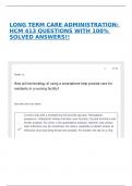 LONG TERM CARE ADMINISTRATION&colon; HCM 413 QUESTIONS WITH 100&percnt; SOLVED ANSWERS&excl;&excl;