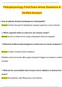 Pathophysiology Final Exam 2025 Questions & Verified Answers 100&percnt; Correct Answers Rasmussen