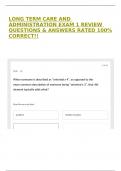 LONG TERM CARE AND ADMINISTRATION EXAM 1 REVIEW QUESTIONS & ANSWERS RATED 100&percnt; CORRECT&excl;&excl;