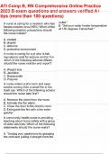 ATI Comp B&comma; RN Comprehensive Online Practice 2023 B exam questions and answers verified A&plus; tips &lpar;more than 100 questions&rpar;