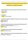 Rasmussen Pathophysiology Final Exam 2025 &sol; Pathophysiology Rasmussen Final Exam with 100&percnt; Correct Answers 2025