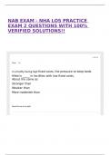 NAB EXAM - NHA LOS PRACTICE EXAM 2 QUESTIONS WITH 100&percnt; VERIFIED SOLUTIONS&excl;&excl;