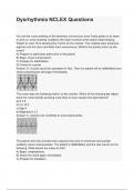 Dysrhythmia NCLEX &lpar;LATEST 2024&sol; 2025 UPDATE&rpar; QUESTIONS AND ANSWERS &vert; 100&percnt; PASS &vert; A GRADE