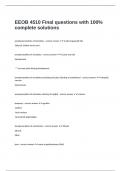 EEOB 4510 Final questions with 100&percnt; complete solutions
