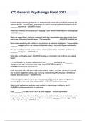 ICC General Psychology &vert; Questions and answers &vert; Latest 2024 &sol; 2025 update &vert; Graded A&plus; &vert; Well Illustrated