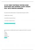 U3 ICC TANK TIGHTNESS TESTING EXAM &lpar;ACTUAL&rpar; LATEST 2025 WITH EXPERT CERTIFIED QUESTIONS AND ANSWERS I ALREADY GRADED A&plus; BRAND NEW &lpar;LATEST 2024&sol; 2025 UPDATE&rpar; QUESTIONS AND ANSWERS WITH RATIONALE  &vert; 100&percnt; PASS &vert; A GRADE