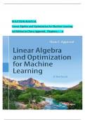 Solution Manual for Linear Algebra and Optimization for Machine Learning 1st Edition by Charu Aggarwal&comma; All 11 Chapters Covered&comma; Verified Latest Edition