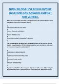NURS 495 MULTIPLE CHOICE REVIEW  QUESTIONS AND ANSWERS CORRECT  AND VERIFIED&period;