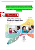 Test Bank For Pearson's Comprehensive Medical Assisting&comma; 5th Edition by Kristiana Sue M&period; Routh&comma; Diana Garza&comma; Jennifer Lam&eacute;&comma; Joseph J&period; Mistovich&comma; Jahangir Moini&comma; Jamie Nguyen Chapter 1-57 Fully Covered Newest Version 