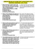 ANEURYSM NCLEX EXAM TEST QUESTIONS WITH VERIFIED ANSWERS 100&percnt; PASS