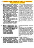 APPENDICITIS NCLEX EXAM TEST QUESTIONS WITH ANSWERS 100&percnt; VERIFIED