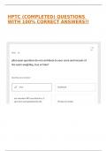 HPTC &lpar;COMPLETED&rpar; QUESTIONS WITH 100&percnt; CORRECT ANSWERS&excl;&excl;
