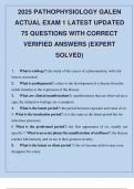 2025 ADVANCED PATHOPHYSIOLOGY 1 EXAM 1&comma;2&comma;4 and FINAL EXAMS GALEN COLLEGE LATEST UPDATED EXAM QUESTIONS WITH CORRECT VERIFIED ANSWERS &lpar;EXPERT SOLVED&rpar;&period;