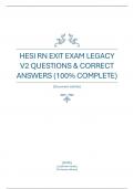 HESI RN EXIT EXAM LEGACY V2 QUESTIONS & CORRECT ANSWERS &lpar;100&percnt; COMPLETE&rpar;2024&sol;2025 graded A&plus;