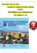 SOLUTION MANUAL FOR  Principles Of Auditing And Other Assurance  Services  23rd Edition By Ray Whittington Kurt  ALL Chapters &lpar;1 - 21