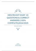 HESI RN EXIT EXAM LEGACY V2 QUESTIONS & CORRECT ANSWERS &lpar;100&percnt; COMPLETE&rpar;