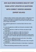 2025 QLIK SENSE BUSINESS ANALYST ACTUAL EXAM BUNDLE LATEST UPDATED EXAM QUESTIONS WITH CORRECT VERIFIED ANSWERS &lpar;EXPERT SOLVED&rpar;&period;