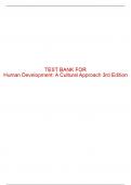 Test Bank For Human Development&colon; A Cultural Approach 3rd Edition All Chapters - 9780134641348