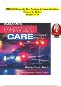 TEST BANK Paramedic Care&colon; Principles & Practice&comma; 6th edition Volume 1&colon; Introduction to Advanced Pre-hospital Care &lpar;Bledsoe&rpar;Chapter 1 to 15 &vert;&vert;Complete A&plus; Guide