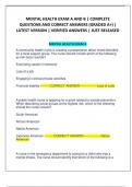 MENTAL HEALTH EXAM A AND B &vert; COMPLETE QUESTIONS AND CORRECT ANSWERS &lpar;GRADED A&plus;&rpar; &vert; LATEST VERSION &vert; VERIFIED ANSWERS &vert; JUST RELEASED