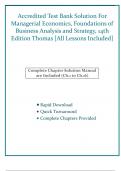 Accredited Test Bank Solution For Managerial Economics&comma; Foundations of Business Analysis and Strategy&comma; 14th Edition Thomas &lbrack;All Lessons Included&rsqb;