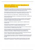 Nebraska MPJE Correct Questions & Answers&lpar;RATED A&plus;&rpar;