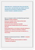 CRRN&sol;CRRN TEST 1 &lpar;CERTIFICATION TEST&rpar; 2025 UPDATED  ACTUAL EXAM &vert; 1200 QUESTIONS AND CORRECT DETAILED  ANSWERS WITH RATIONALES &lpar;VERIFIED ANSWERS&rpar; &vert;  ALREADY GRADED A&vert; ASSURED SUCCESS &excl;&excl;