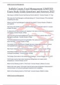 Suffolk County Food Management LIMITED Exam Study Guide Questions and Answers 2025